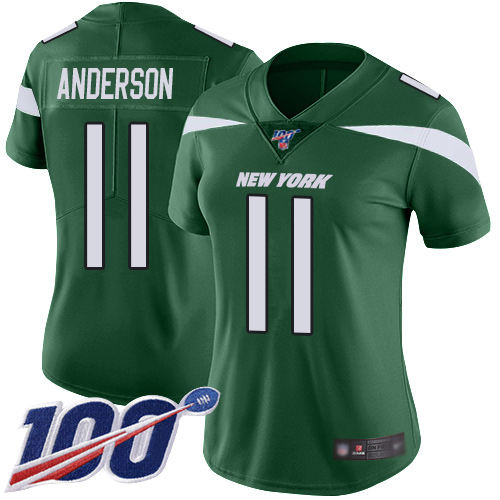New York Jets Limited Green Women Robby Anderson Home Jersey NFL Football #11 100th Season Vapor Untouchable